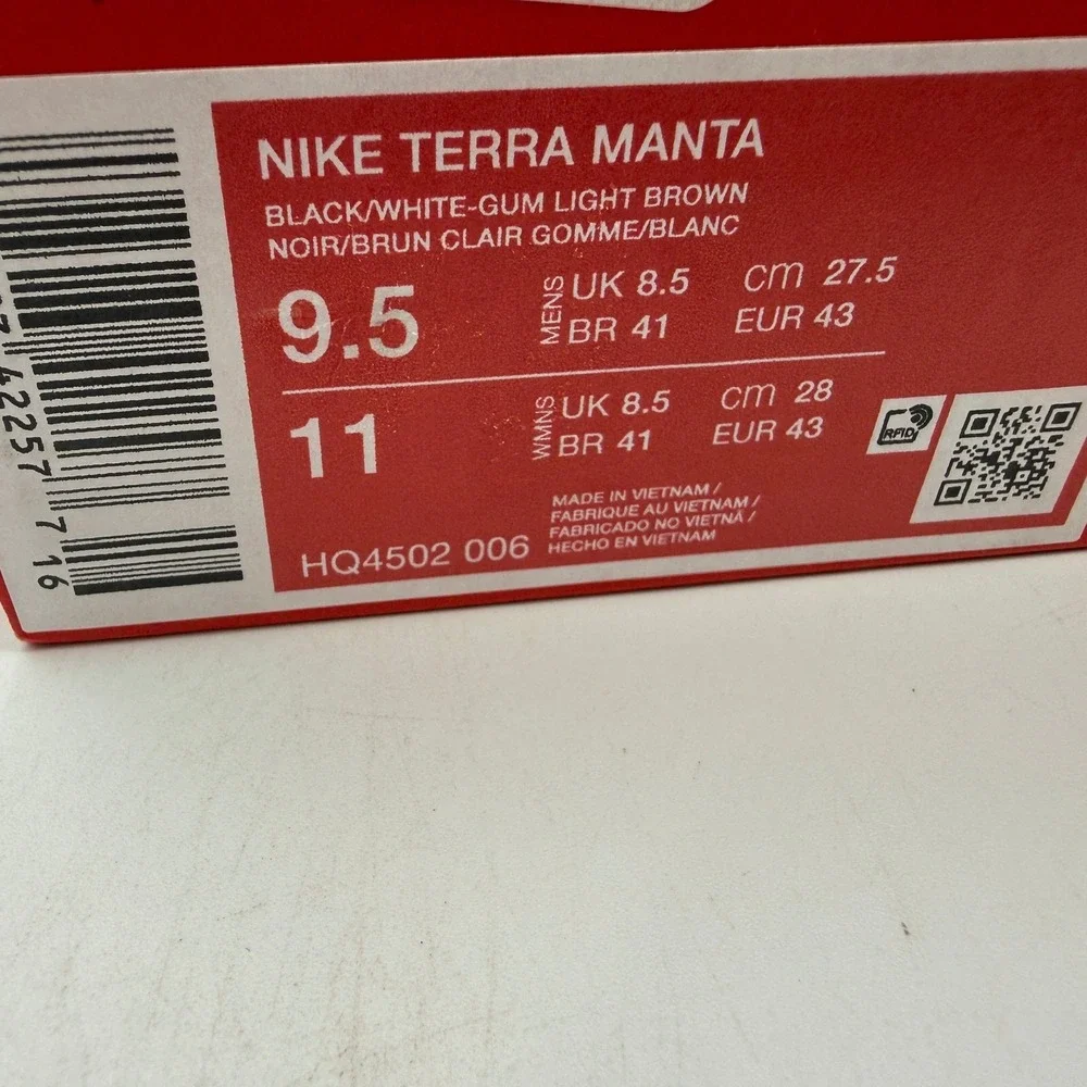 Nike Terra Manta Shoes Men Size 9.5 Black White Athletic HQ4502-006